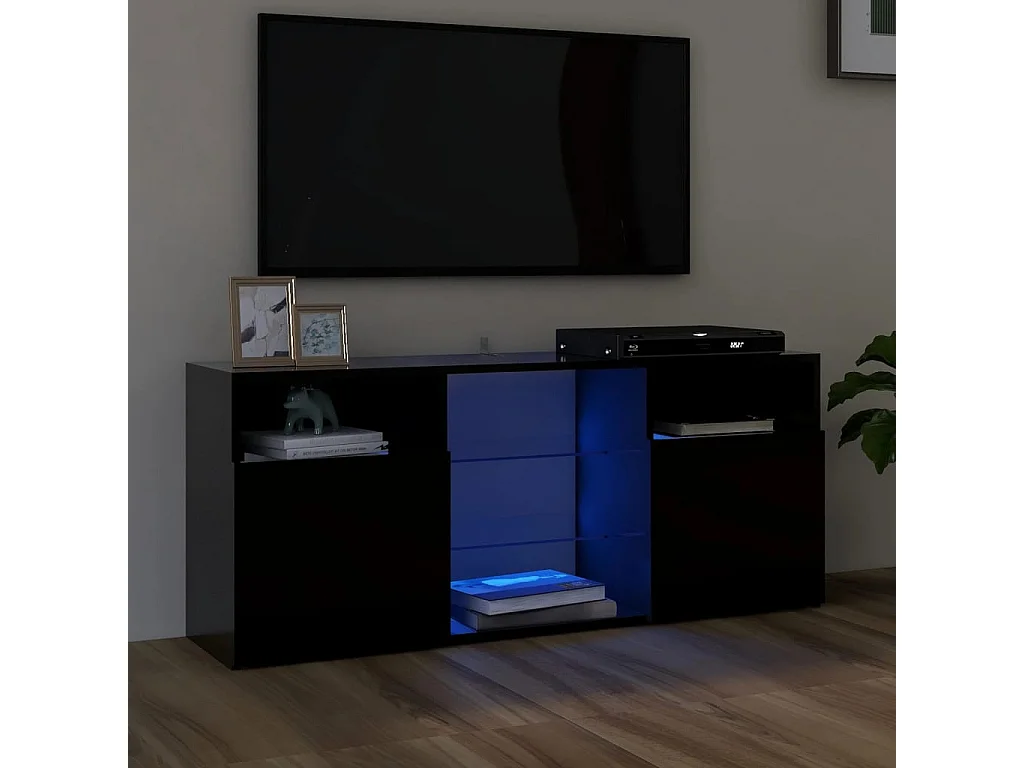 Meuble TV avec lumières LED noir 120x30x50 cm