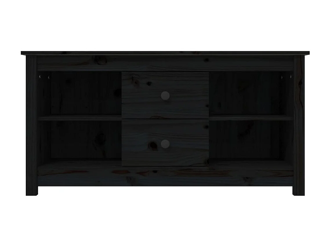 Meuble TV Noir 103x36,5x52 cm Bois de pin massif