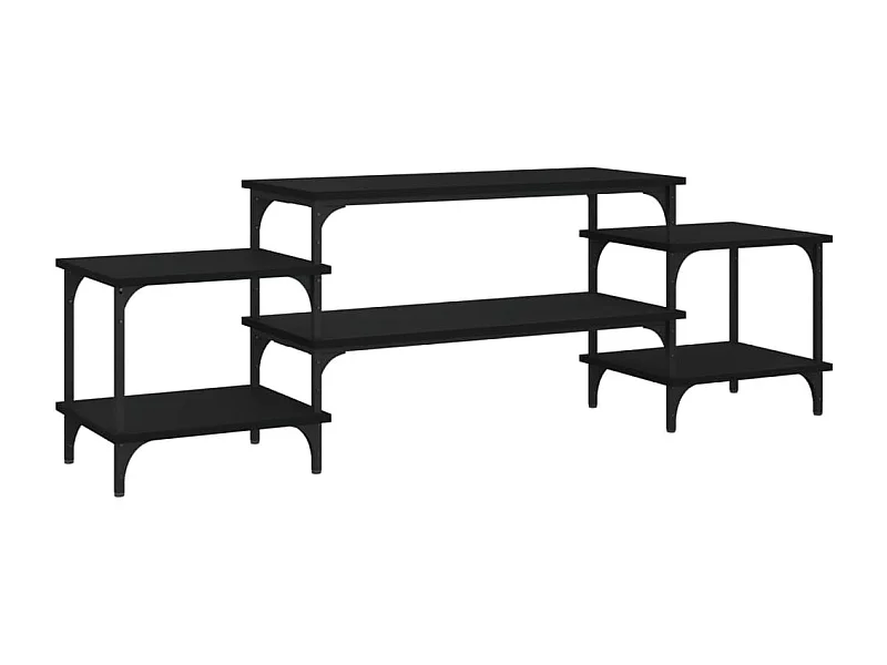 Meuble TV noir 157x35x52 cm bois d'ingénierie