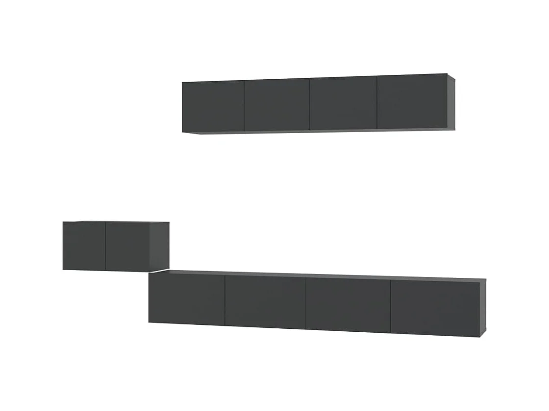 Ensemble de meubles TV 5 pièces Noir Bois d'ingénierie