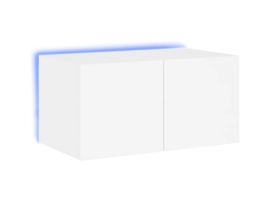 Meuble TV mural avec lumières LED blanc 60x35x31 cm
