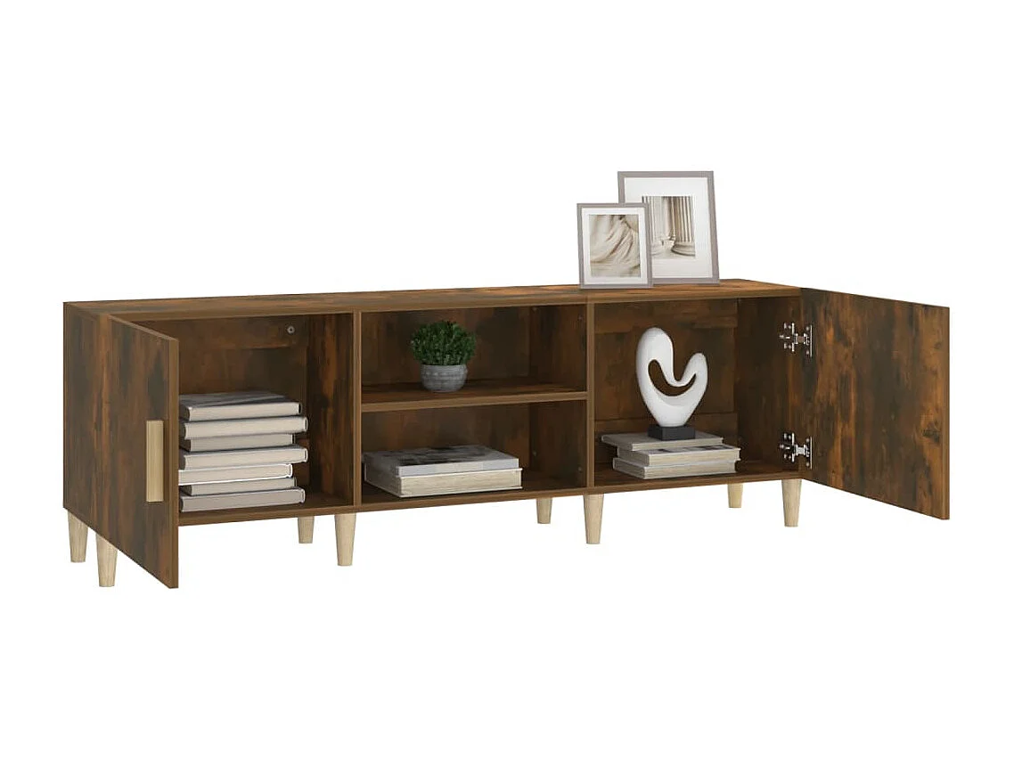 Meuble TV Chêne fumé 150x30x50 cm Bois d'ingénierie