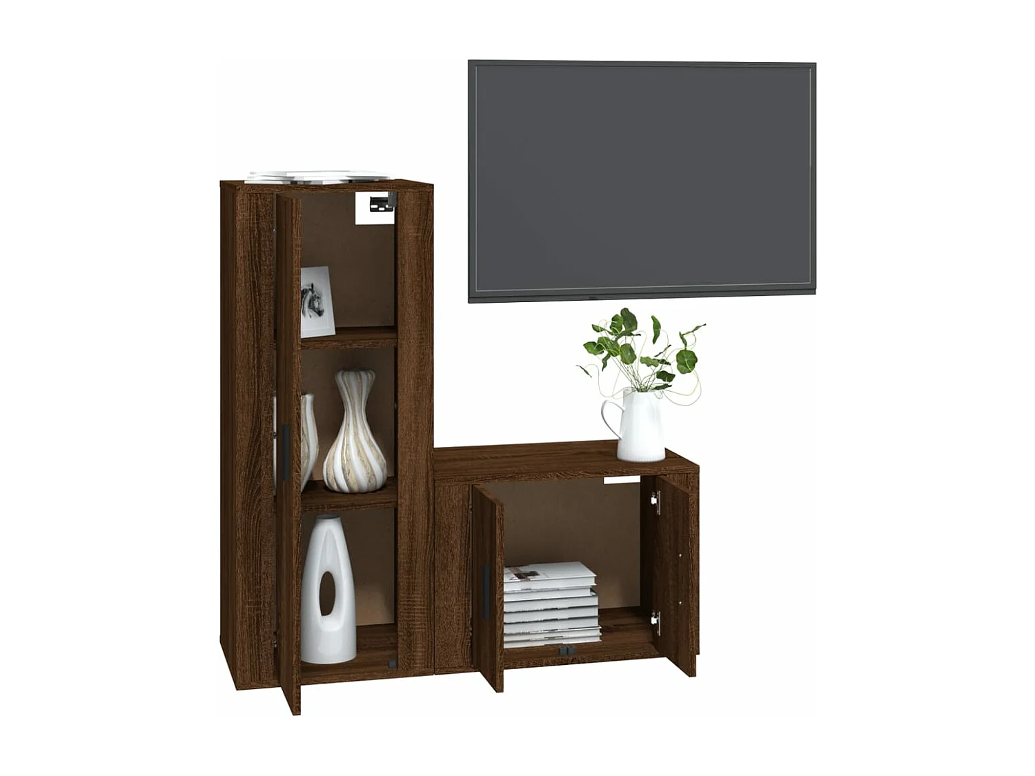 Ensemble de meubles TV 2 pièces Chêne marron Bois d'ingénierie