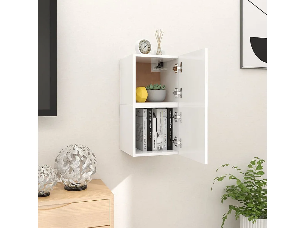 Móvel de TV de parede 2 peças 30,5x30x30 cm branco