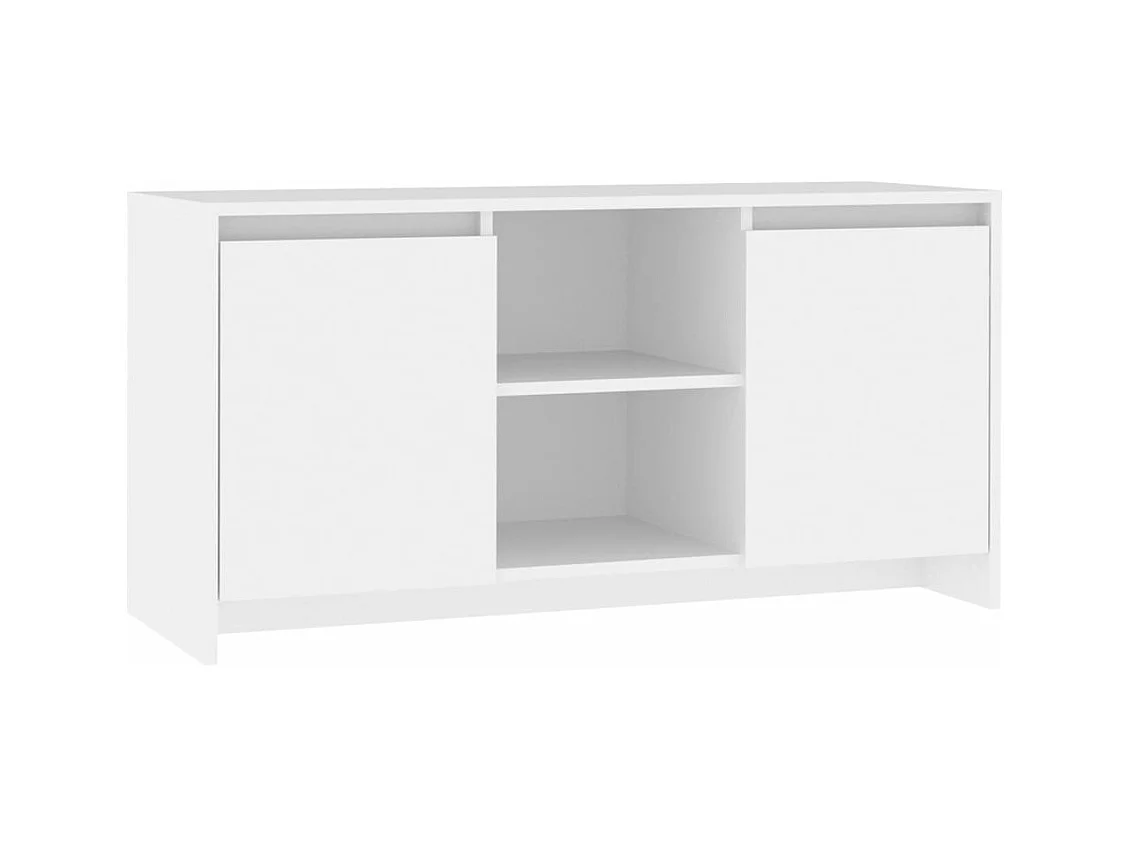 Meuble TV Blanc 102x37,5x52,5 cm Aggloméré