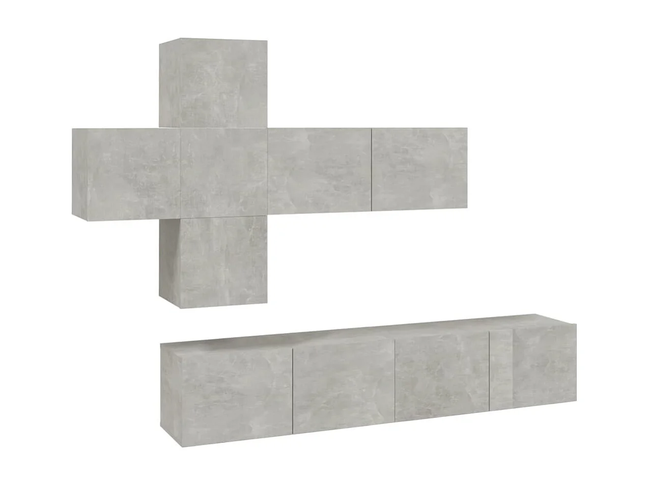 Ensemble de meubles TV 7 pièces Gris béton Bois d'ingénierie