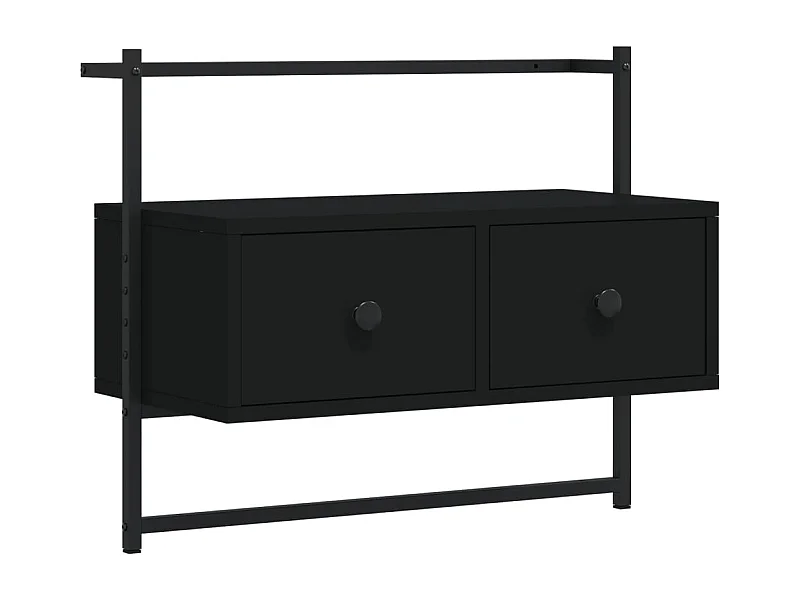 Meuble TV mural noir 60,5x30x51 cm bois d'ingénierie