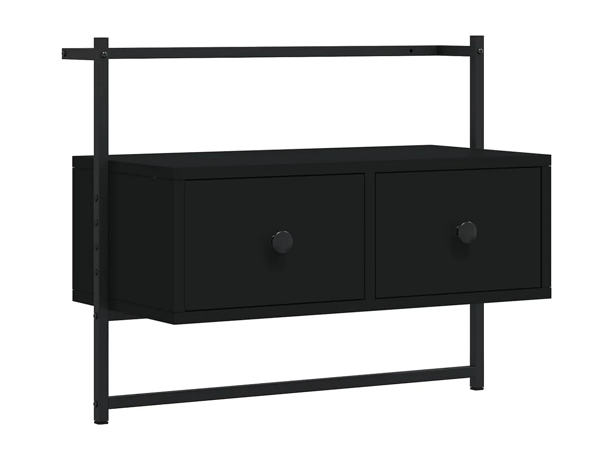 Tv-meubel wandgemonteerd 60,5x30x51 cm bewerkt hout zwart