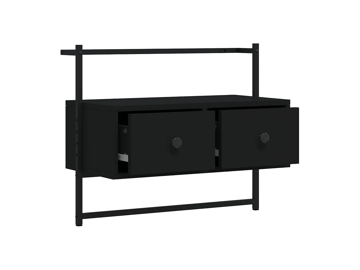 Tv-meubel wandgemonteerd 60,5x30x51 cm bewerkt hout zwart