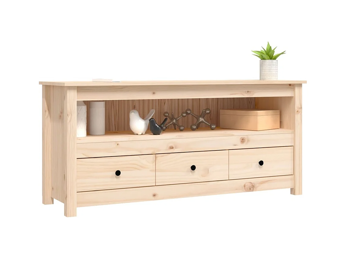 Meuble TV 114x35x52 cm Bois de pin massif