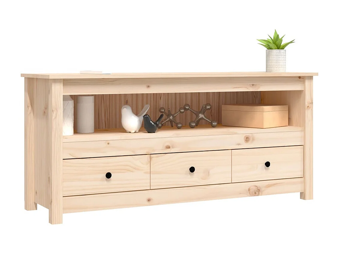 Meuble TV 114x35x52 cm Bois de pin massif