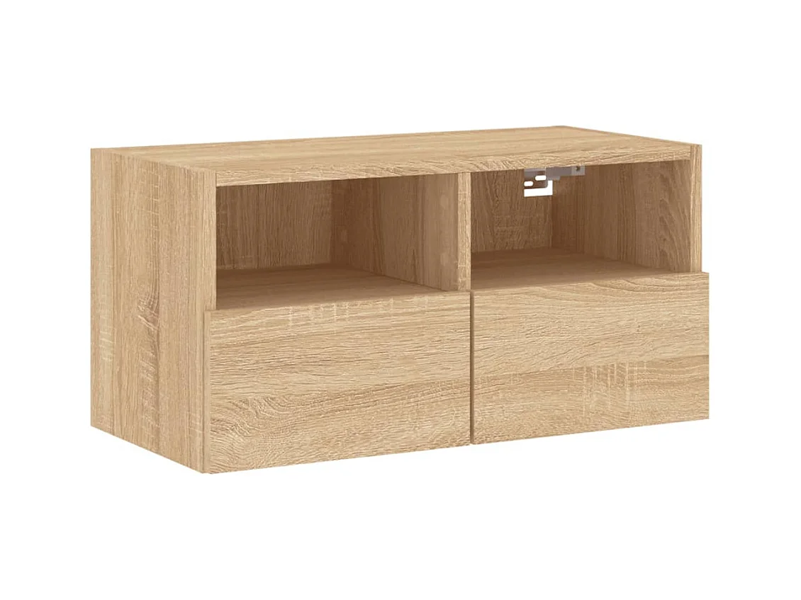 Meuble TV mural chêne sonoma 60x30x30 cm bois d'ingénierie