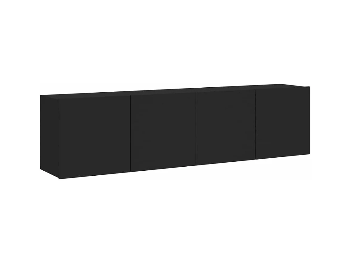 Meubles TV muraux 2 pièces noir 80x30x41 cm