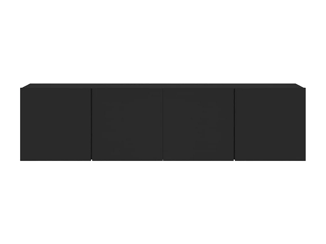 Meubles TV muraux 2 pièces noir 80x30x41 cm