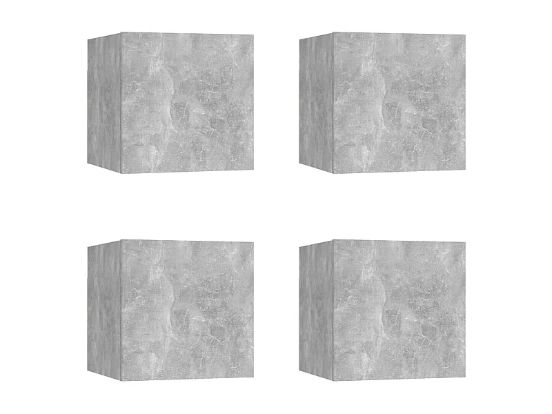 Meubles TV muraux 4 pièces Gris béton 30,5x30x30 cm