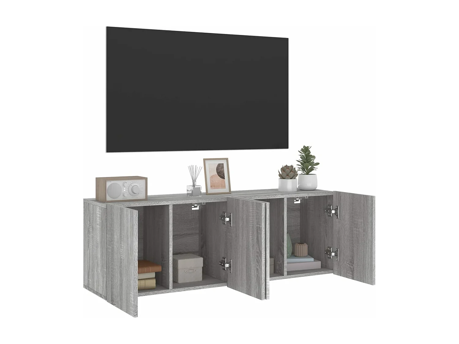 Meubles TV muraux 2 pièces sonoma gris 60x30x41 cm