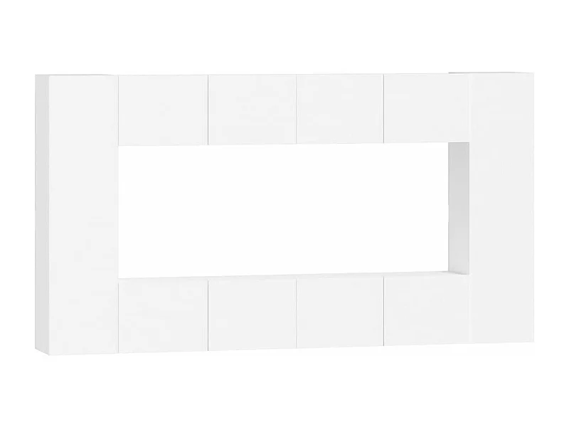 Conjunto móveis de TV 8 peças madeira processada branco