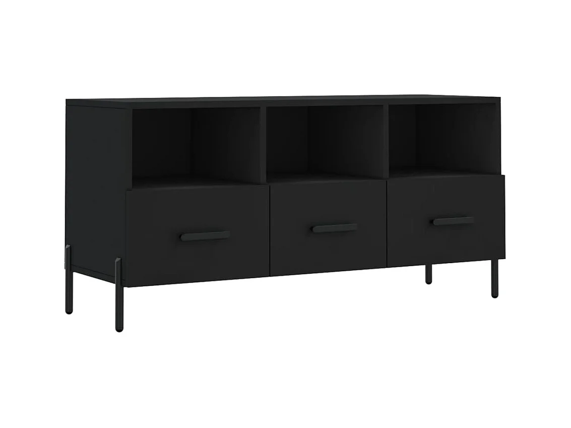 Meuble TV noir 102x36x50 cm bois d'ingénierie