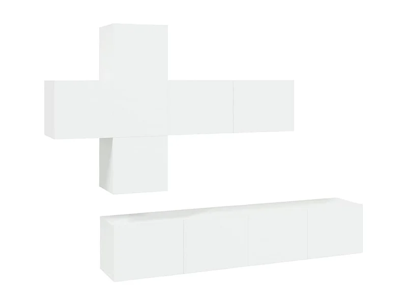 Ensemble de meubles TV 7 pièces Blanc Bois d'ingénierie