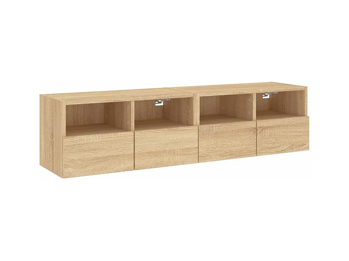 Meubles TV muraux 2 pièces chêne sonoma 60x30x30cm bois ingénierie