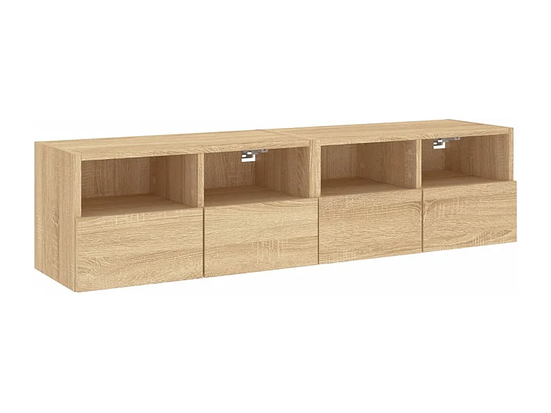 Meubles TV muraux 2 pièces chêne sonoma 60x30x30cm bois ingénierie