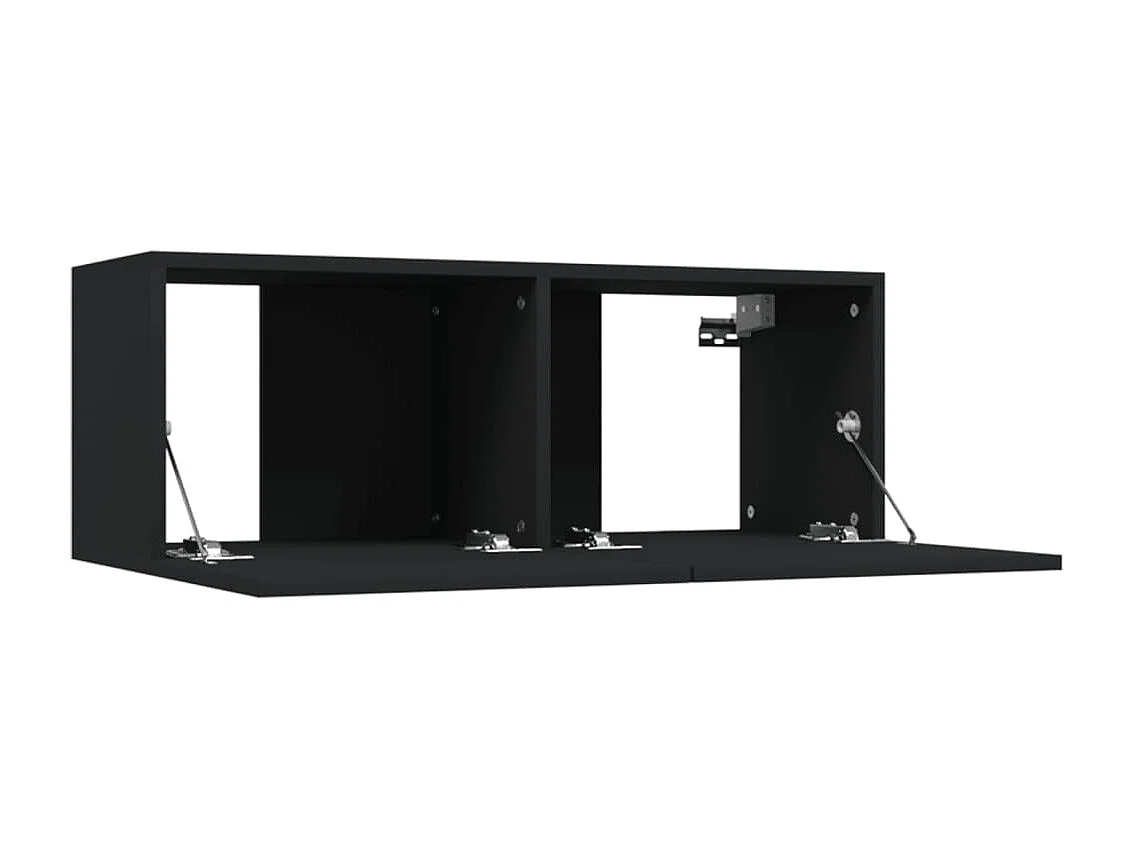 Meubles TV 2 pièces Noir 80x30x30 cm Bois d'ingénierie