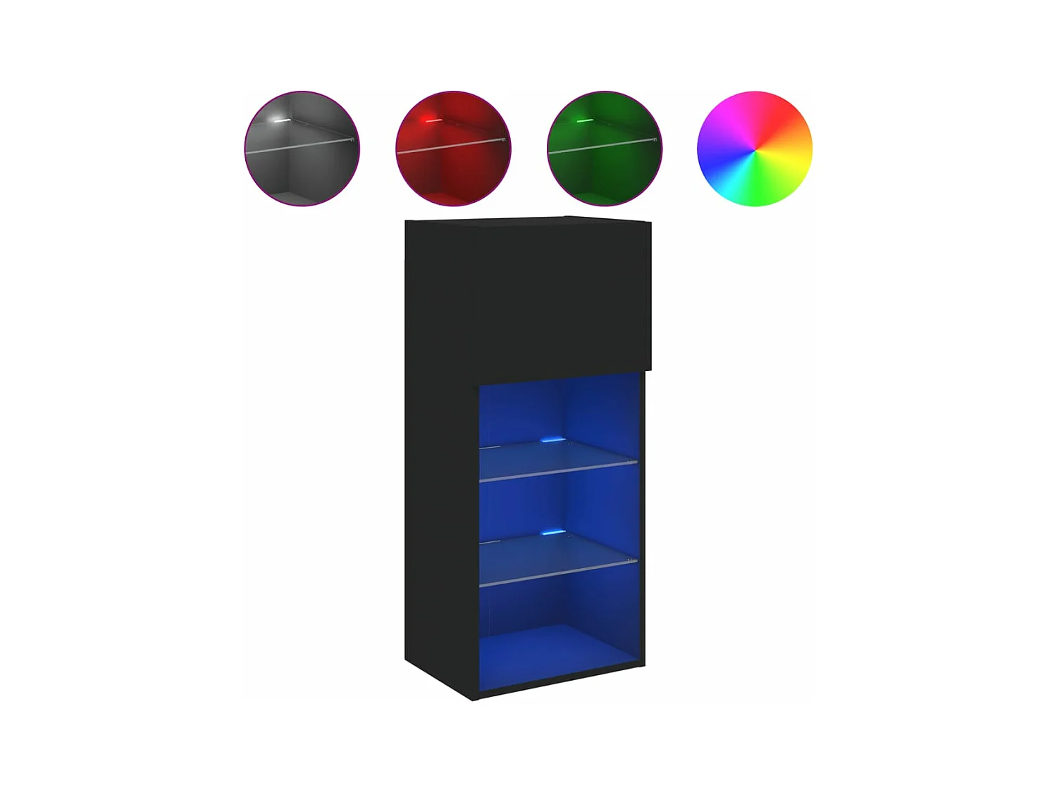 Meuble TV avec lumières LED noir 40,5x30x90 cm