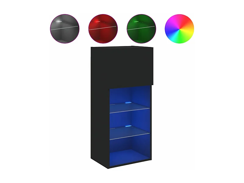 Mueble para TV con luces LED negro 40,5x30x90 cm