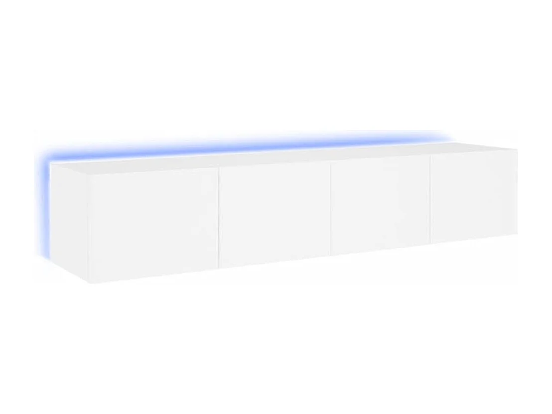 Tv-wandmeubels met LED-verlichting 2 st 80x35x31 cm wit