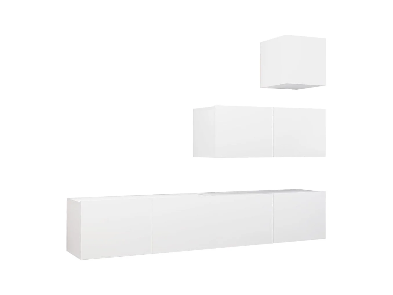 Ensemble de meuble TV 4 pièces Blanc Aggloméré