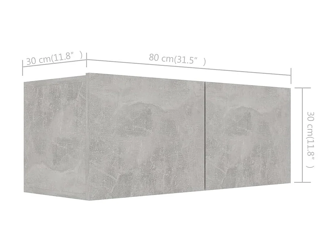 Ensemble de meuble TV 7 pièces Gris béton Aggloméré