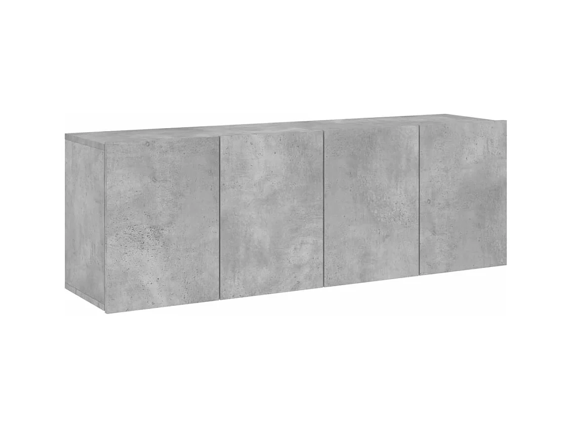 Meubles TV muraux 2 pièces gris béton 60x30x41 cm