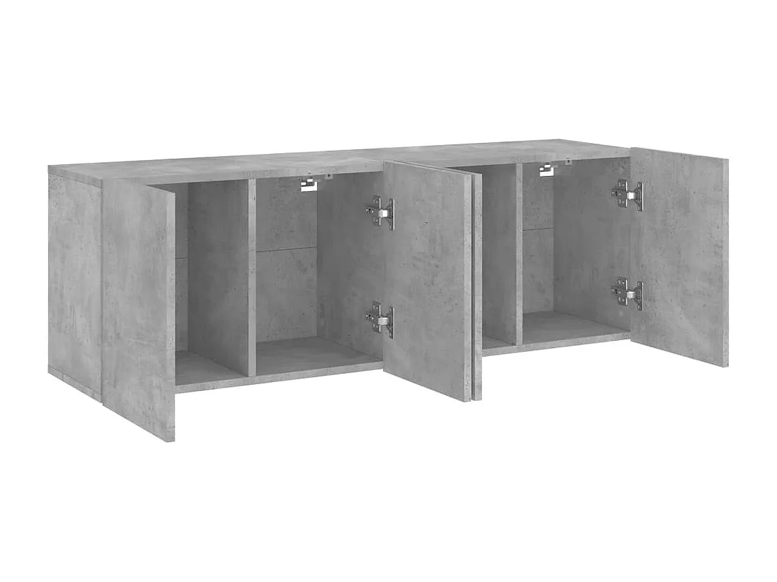 Meubles TV muraux 2 pièces gris béton 60x30x41 cm