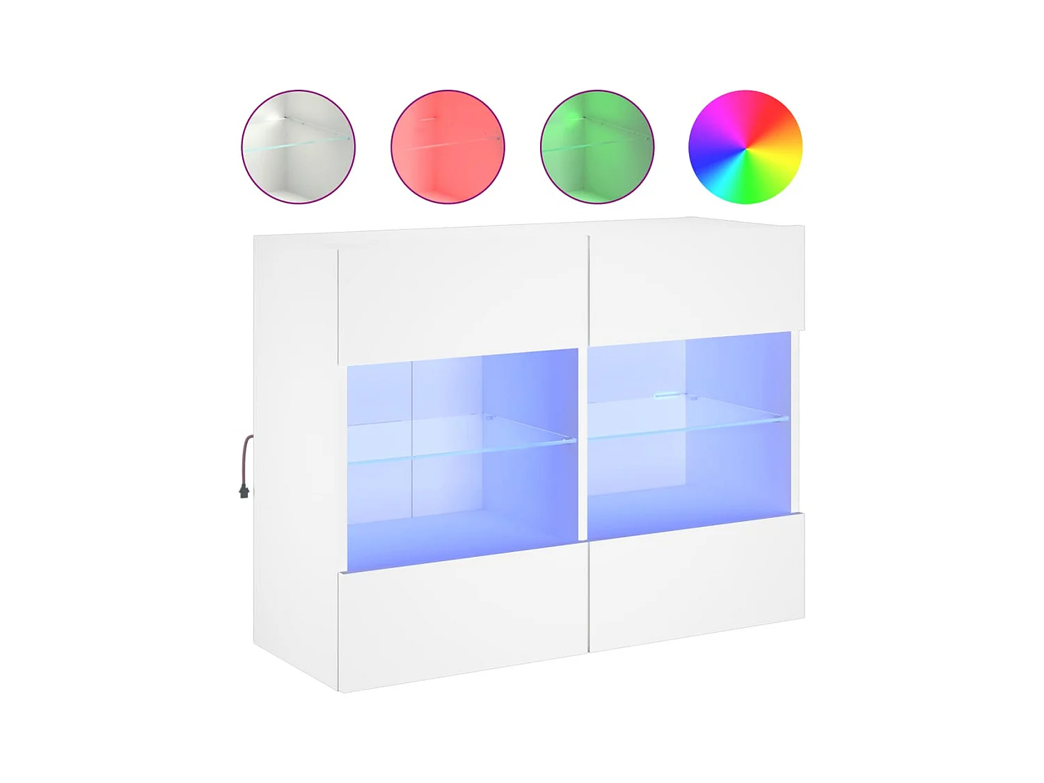 Meuble TV mural avec lumières LED blanc 78,5x30x60,5 cm