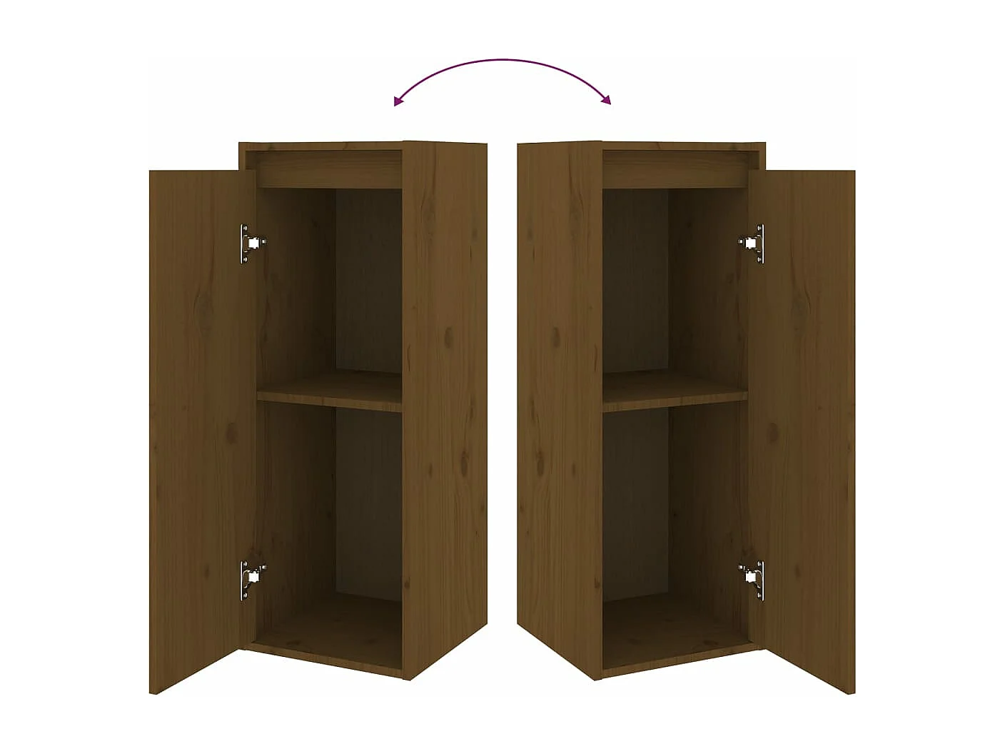 Meubles TV 2 pièces Marron miel Bois massif de pin