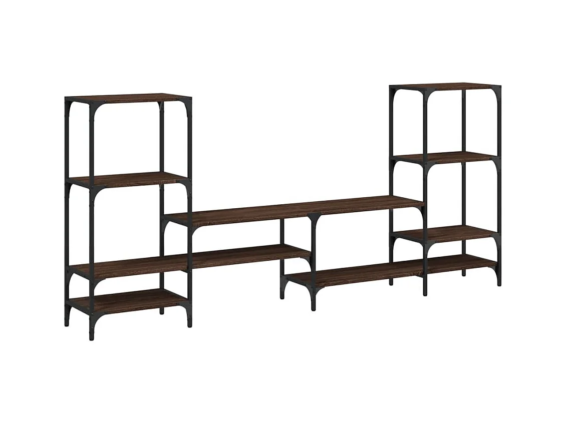 Mueble de TV madera de ingeniería marrón roble 206,5x28,5x95 cm