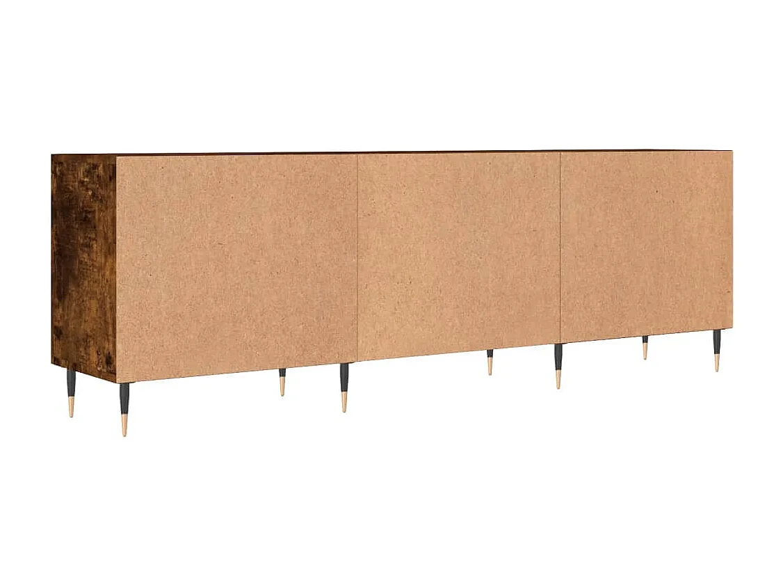 Meuble TV chêne fumé 150x30x50 cm bois d'ingénierie