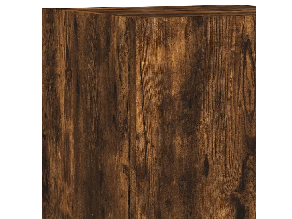 5-delige tv-wandmeubelset met LED bewerkt hout gerookt eiken