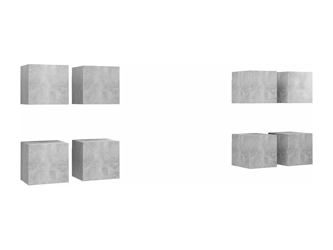 Meubles TV muraux 8 pièces Gris béton 30,5x30x30 cm