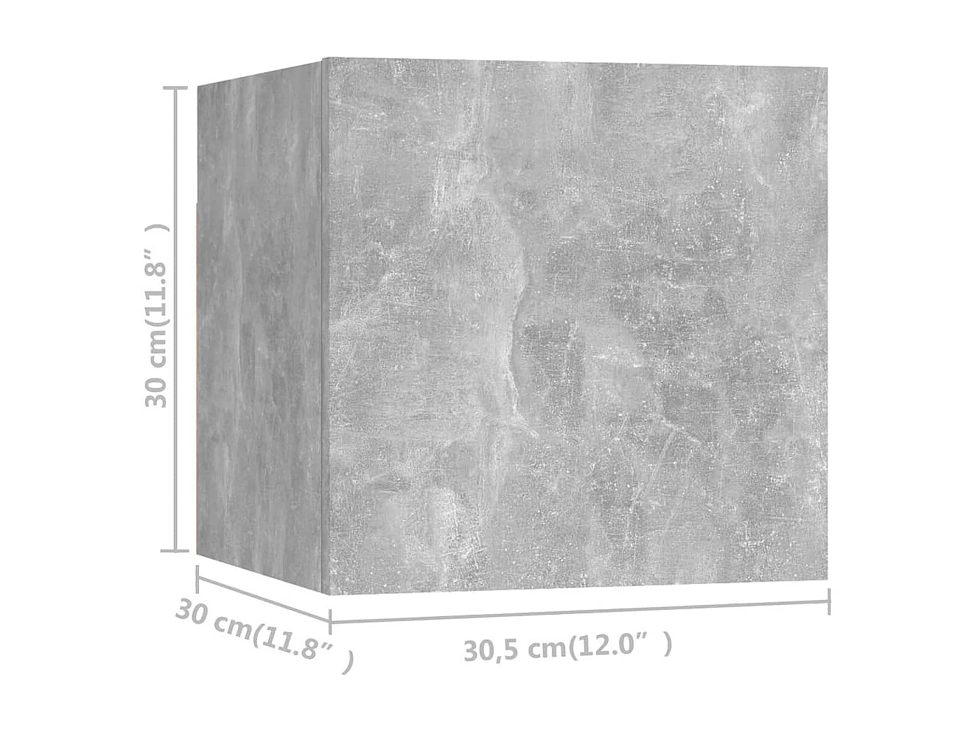 Meubles TV muraux 8 pièces Gris béton 30,5x30x30 cm