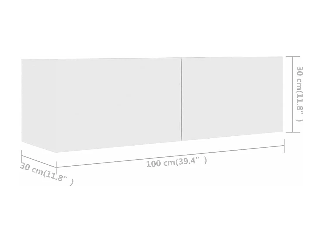 Móveis de TV 4 peças 100x30x30 cm contraplacado branco