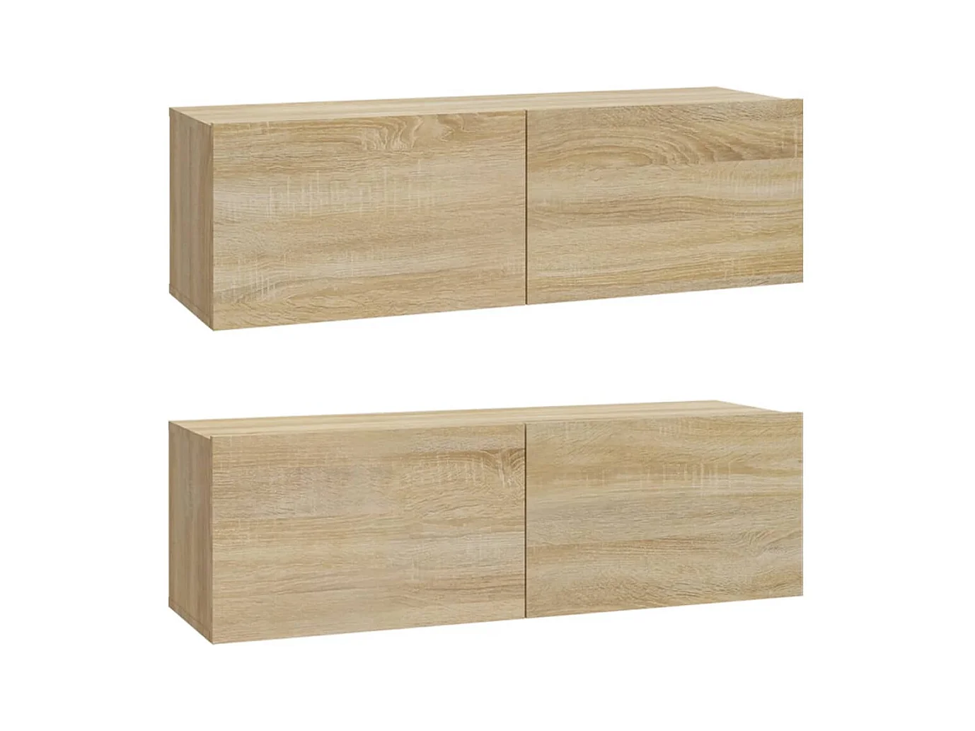 Mueble TV de pared 2 unidades madera contrachapada roble 100x30x30cm