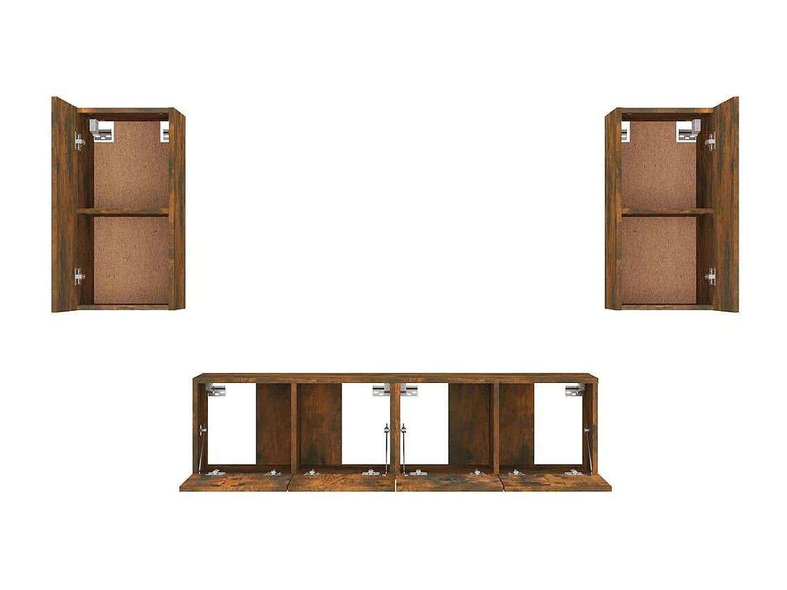 Ensemble de meubles TV 4 pièces Chêne fumé Bois d'ingénierie