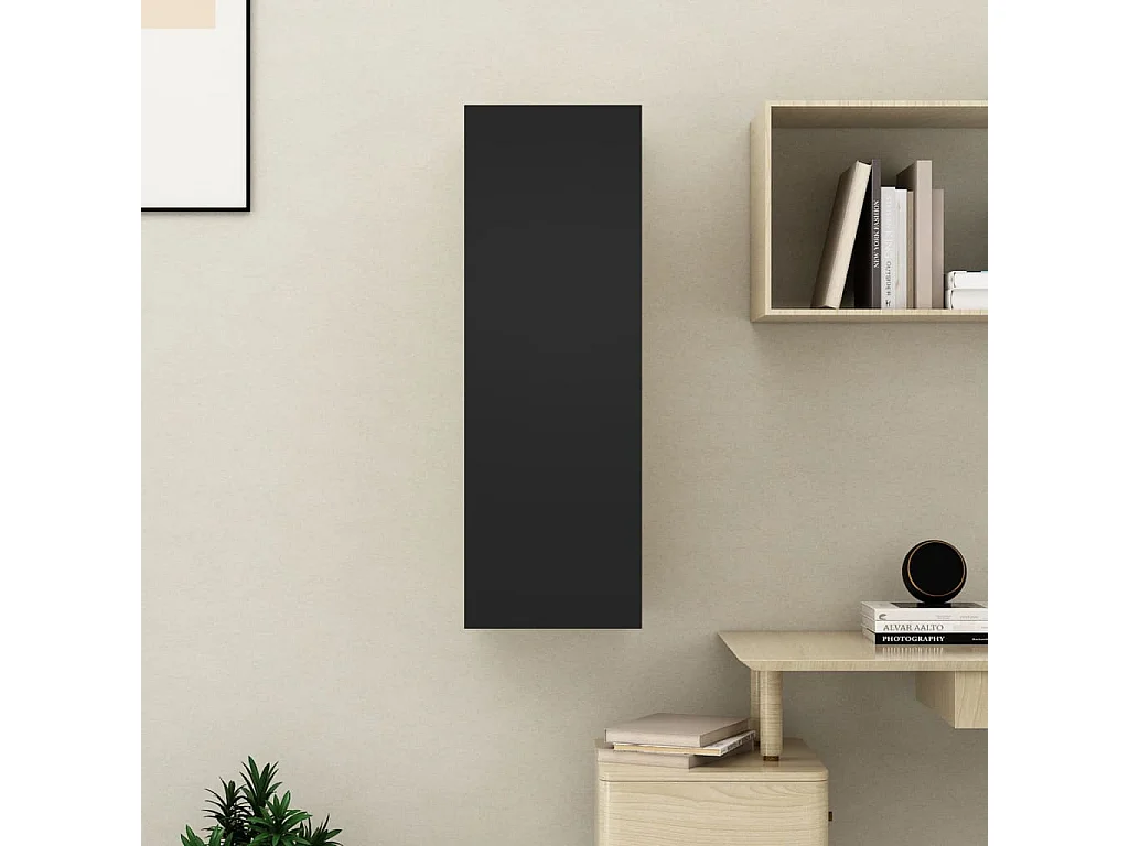 Meuble TV Noir 30,5x30x90 cm Aggloméré