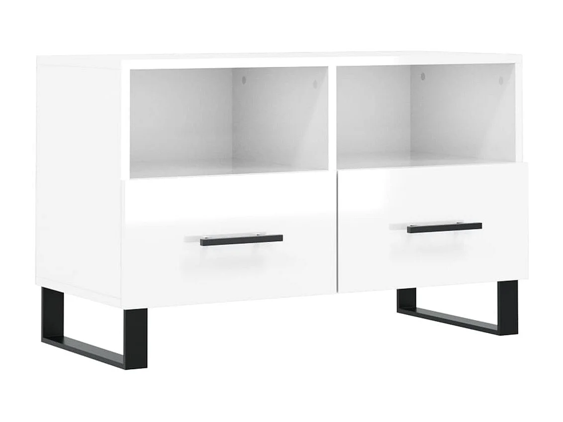 Tv-meubel 80x36x50 cm bewerkt hout hoogglans wit