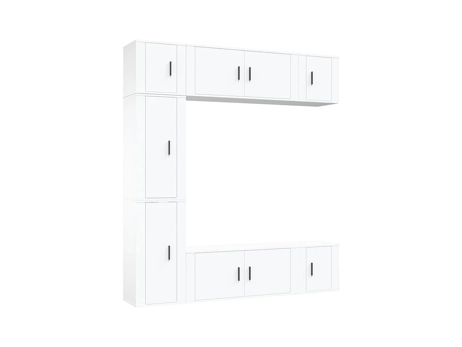 Set de muebles para TV 7 piezas madera contrachapada blanco