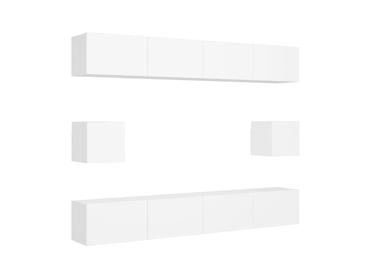 Ensemble de meubles TV 6 pièces Blanc Aggloméré