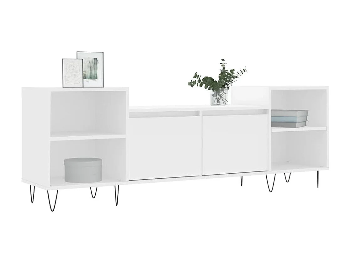 Tv-meubel 160x35x55 cm bewerkt hout wit