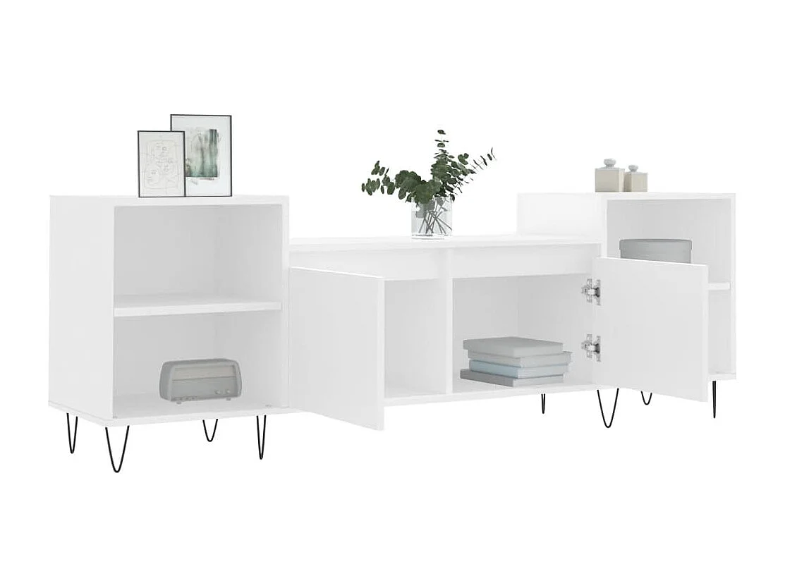 Meuble TV Blanc 160x35x55 cm Bois d'ingénierie