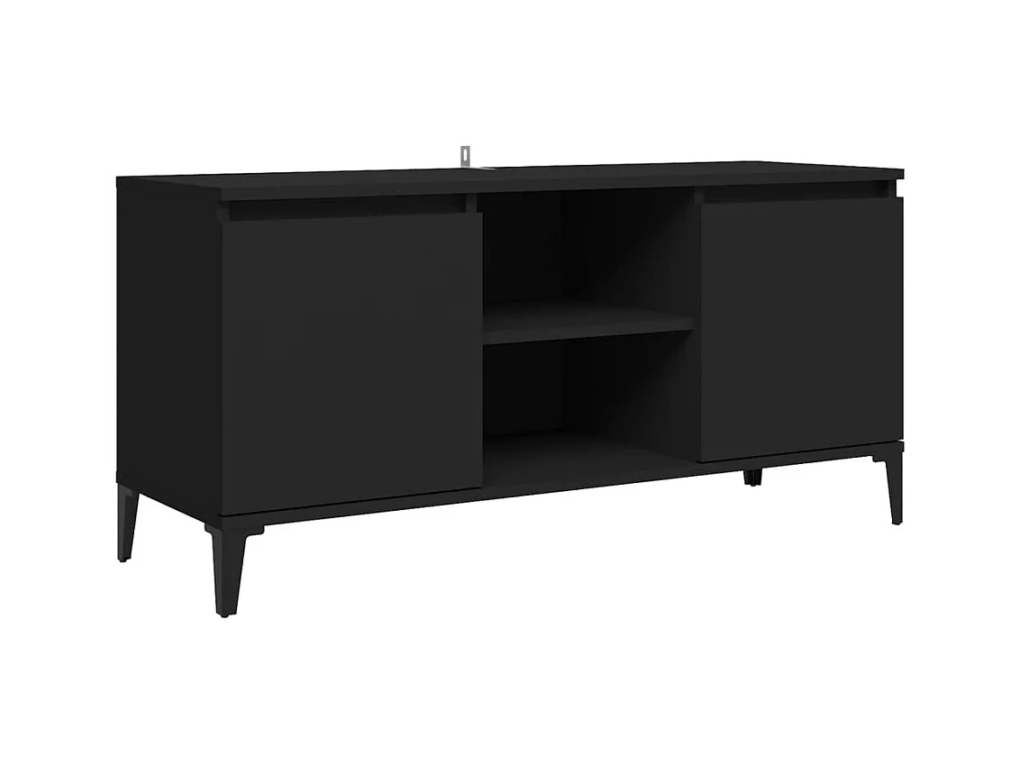Meuble TV avec pieds en métal Noir 103,5x35x50 cm